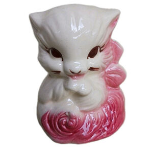 Vintage 1950s Shawnee Pottery Cat Planter
